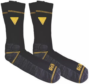 DEWALT PRO COMFORT WORK SOCKS BLACK / GREY / YELLOW SIZE 7-12 - MonkeyTools