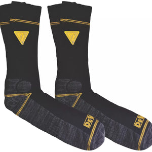 DEWALT PRO COMFORT WORK SOCKS BLACK / GREY / YELLOW SIZE 7-12 - MonkeyTools