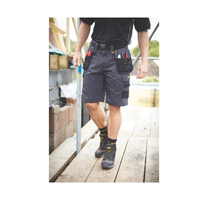 DEWALT RIPSTOP MULTI-POCKET SHORTS GREY / BLACK 32" W - MonkeyTools
