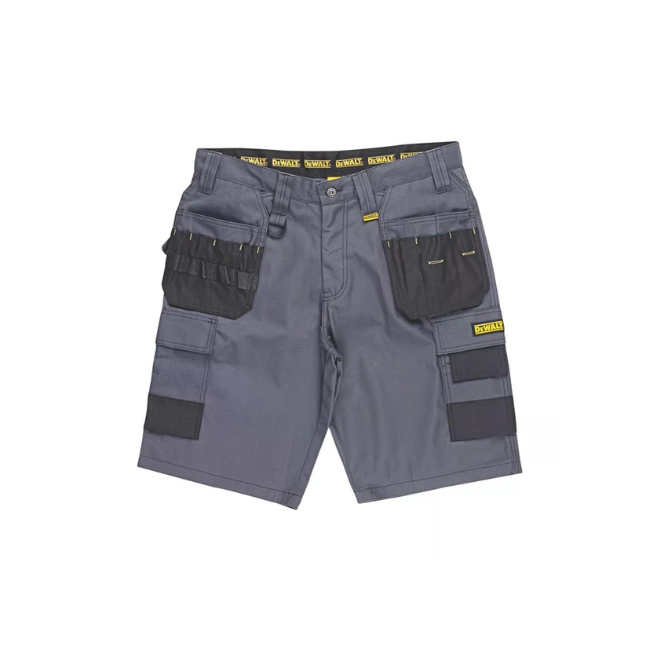 DEWALT RIPSTOP MULTI-POCKET SHORTS GREY / BLACK 34" W - MonkeyTools