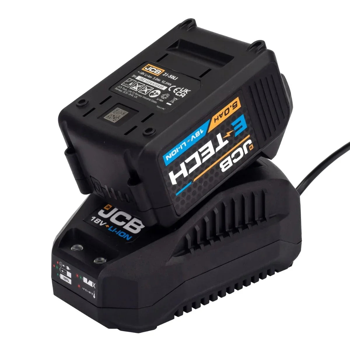 JCB 21-18BL-TPK-5 18V Brushless Combi Drill, Impact Twinpack with 2 x 5.0Ah Batteries, Charger & Bag - MonkeyTools