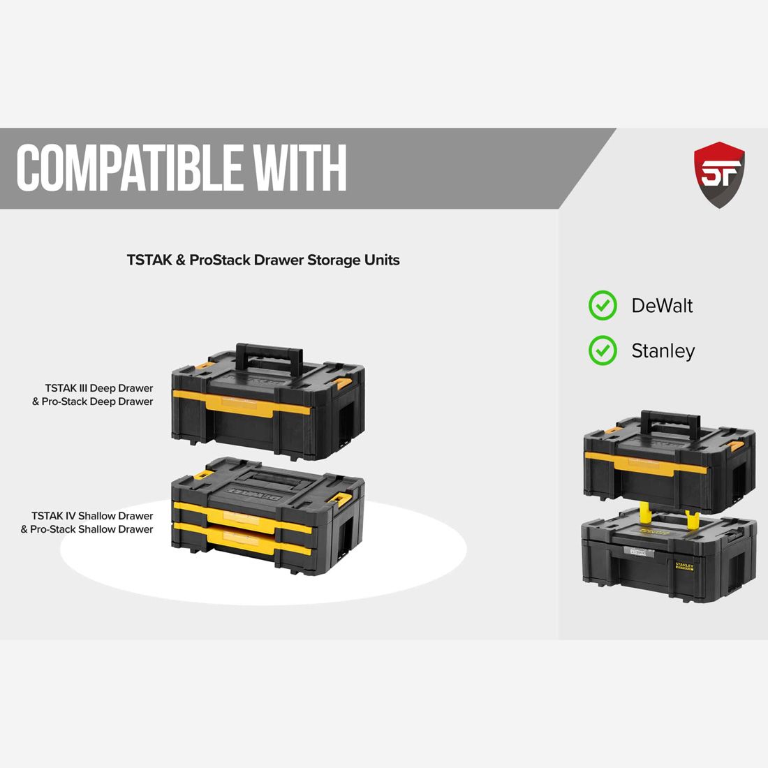 SHADOW FOAM SFI-DTSD230Y DEWALT TSTAK DRAWER INSERT TWIN PACK 30MM YELLOW - MonkeyTools