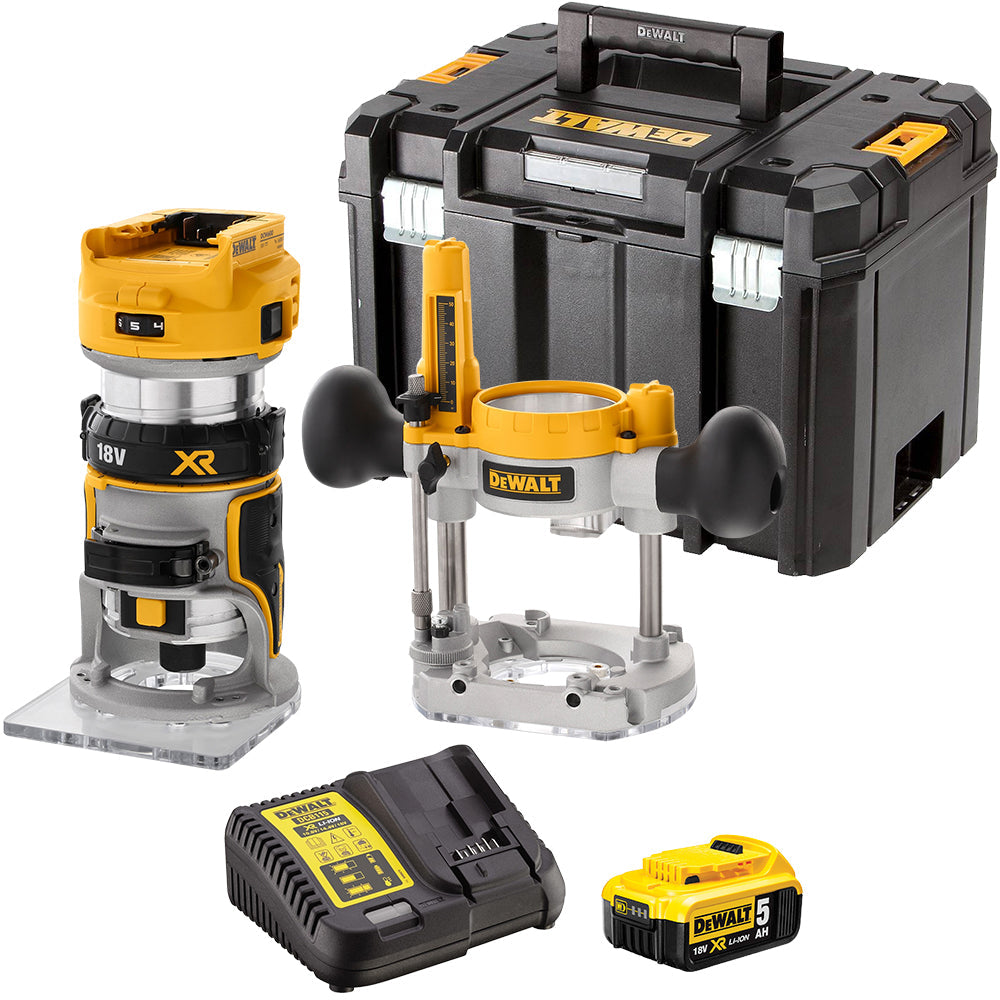 Dewalt DCW604NT 18V Cordless Brushless Router Trimmer with 1 x 5.0Ah Battery & Charger - MonkeyTools