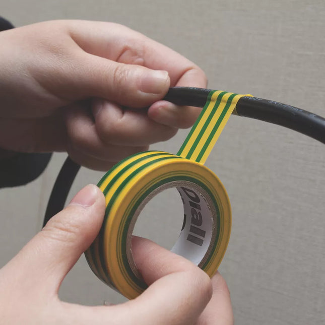 DIALL INSULATING TAPE GREEN / YELLOW 33M X 19MM - MonkeyTools