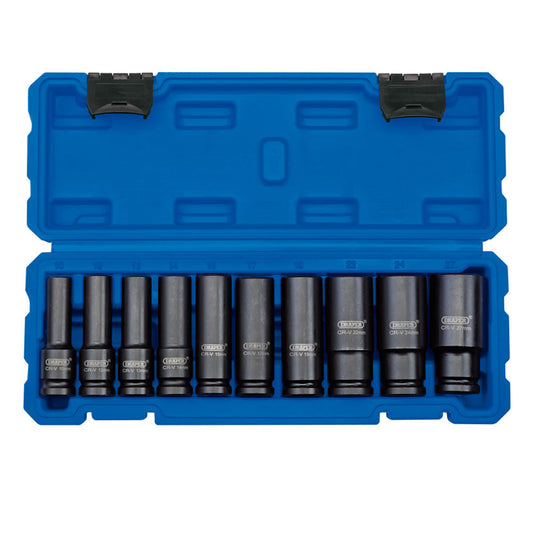 Draper 1/2" Square Drive Impact Socket Metric Deep Set of 10 Piece - 83096 - MonkeyTools