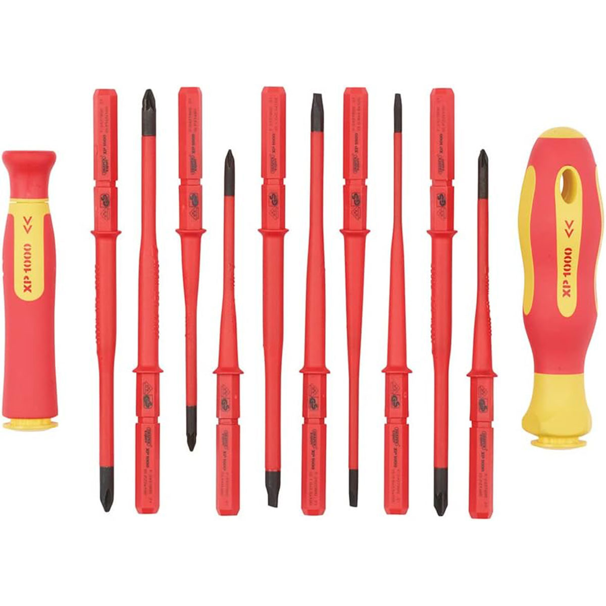 Draper 965SLIM/I/12 XP1000 VDE Slimline Interchangeable Screwdriver Set of 12 Piece - 70867 - MonkeyTools
