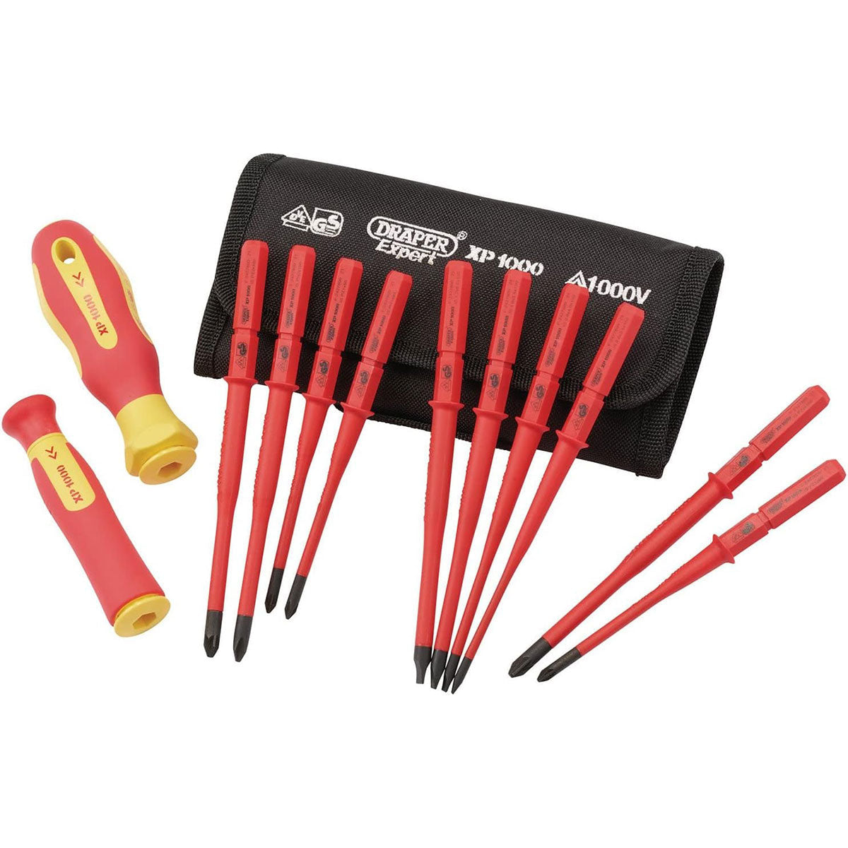 Draper 965SLIM/I/12 XP1000 VDE Slimline Interchangeable Screwdriver Set of 12 Piece - 70867 - MonkeyTools
