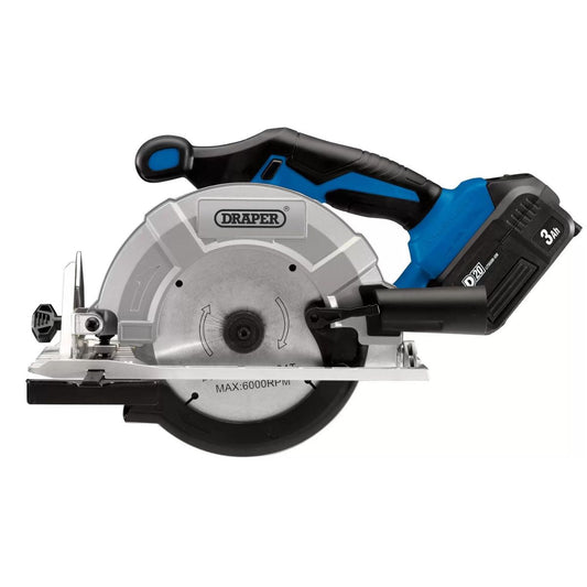 Draper D20CS165SET 20V Brushless Circular Saw 1 x 3.0Ah Battery With Fast Charger 00594 - MonkeyTools