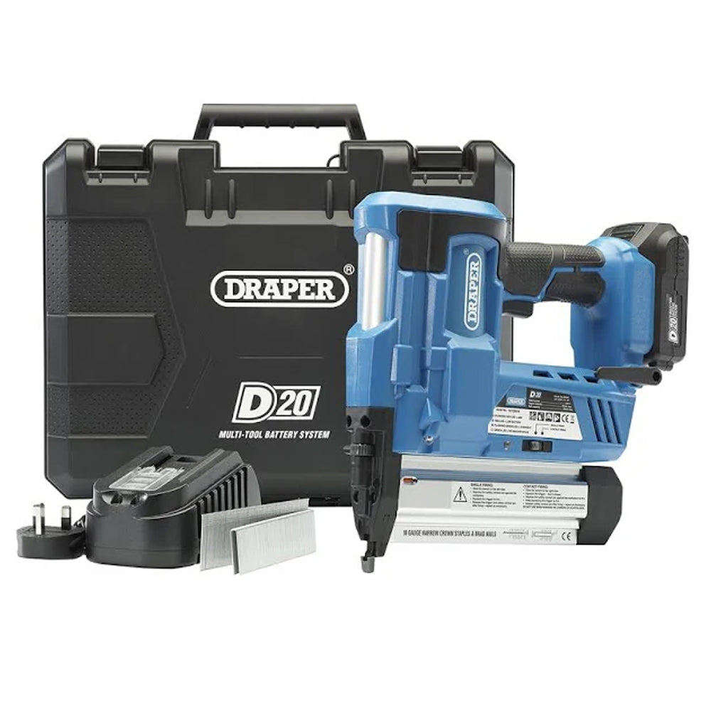Draper D20NSSET D20 20V Nailer/Stapler With 1 x 2.0Ah Battery & Charger - 00646 - MonkeyTools