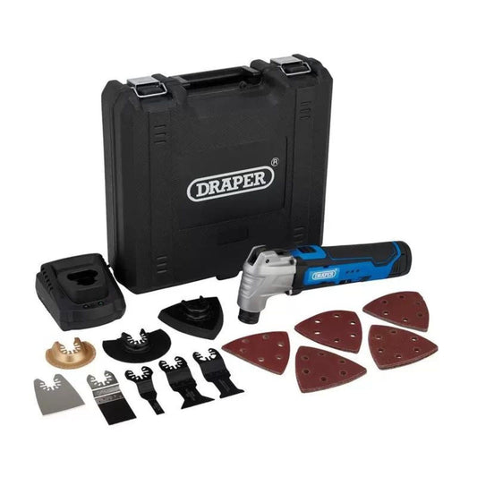 Draper OMT-33-12D 12V Oscillating Multi-Tool 33 Piece 1 x Battery 1.5Ah With Fast Charger 19392 - MonkeyTools