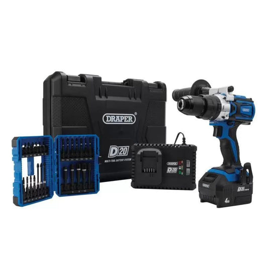 Draper PTKD20/OCT/1 20V Combi Drill Kit & Expert Impact Screwdriver Bit Set 26 Piece 04790 - MonkeyTools