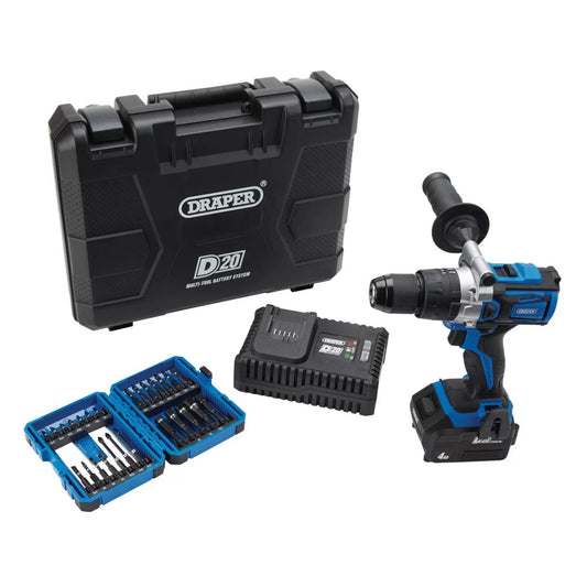 Draper PTKD20/OCT/1 20V Combi Drill Kit & Expert Impact Screwdriver Bit Set 26 Piece 04790 - MonkeyTools