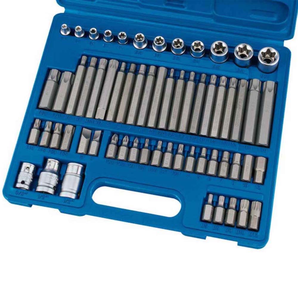 Draper Square Drive Mechanics Socket and Bit Set 61 Piece 3/8" 1/2" 63376 - MonkeyTools