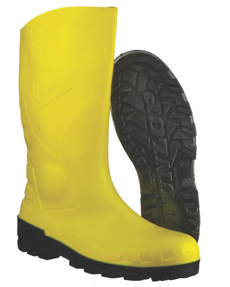 DUNLOP DEVON SAFETY WELLIES YELLOW SIZE 10 - MonkeyTools