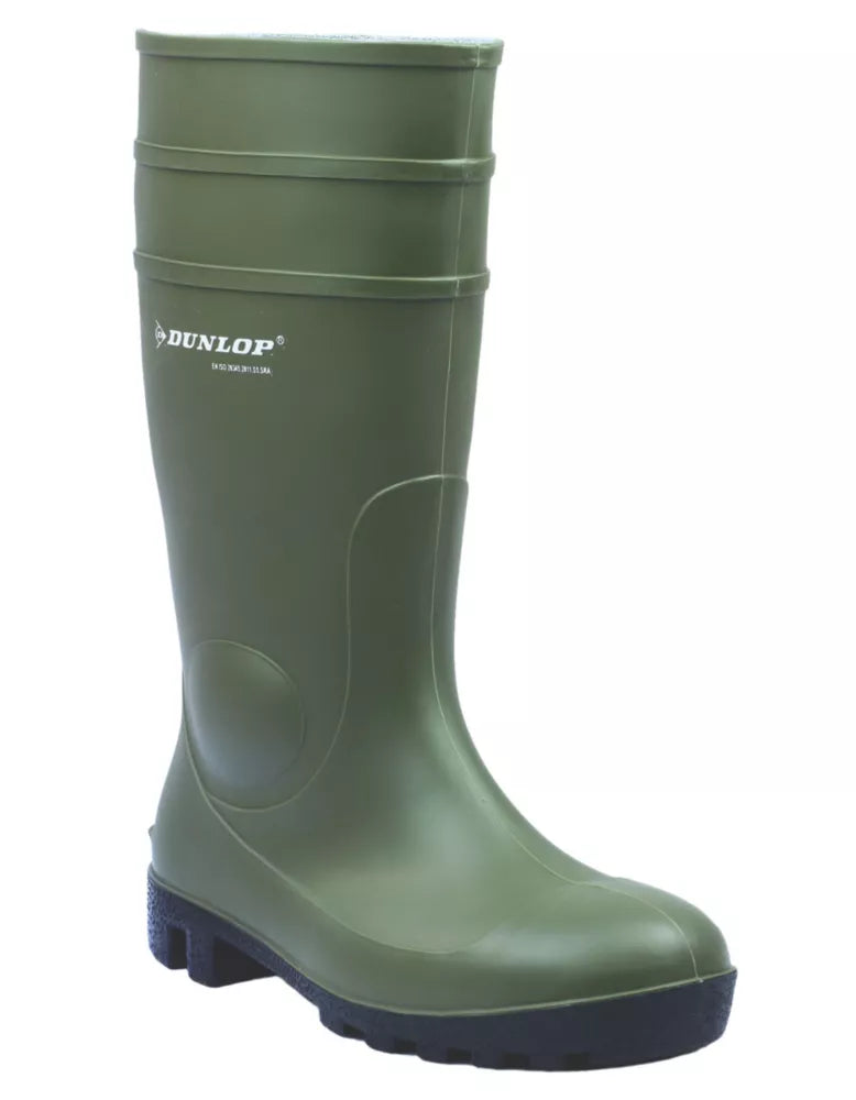 DUNLOP PROTOMASTOR SAFETY WELLIES GREEN SIZE 13 - MonkeyTools