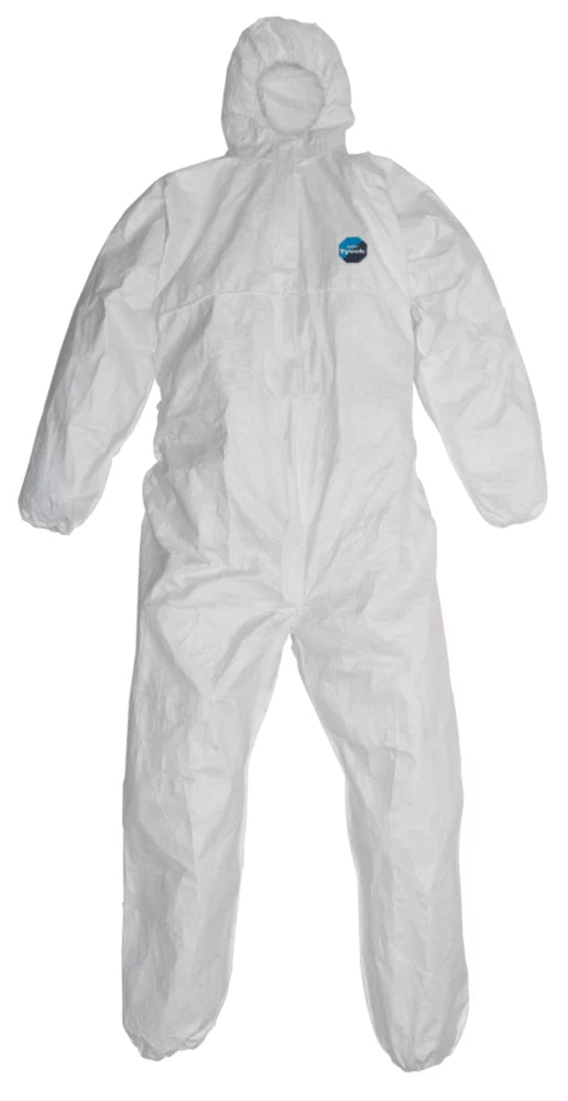 DUPONT TYVEK CLASSIC HOODED COVERALL WHITE X LARGE 42-46" CHEST 31" L - MonkeyTools