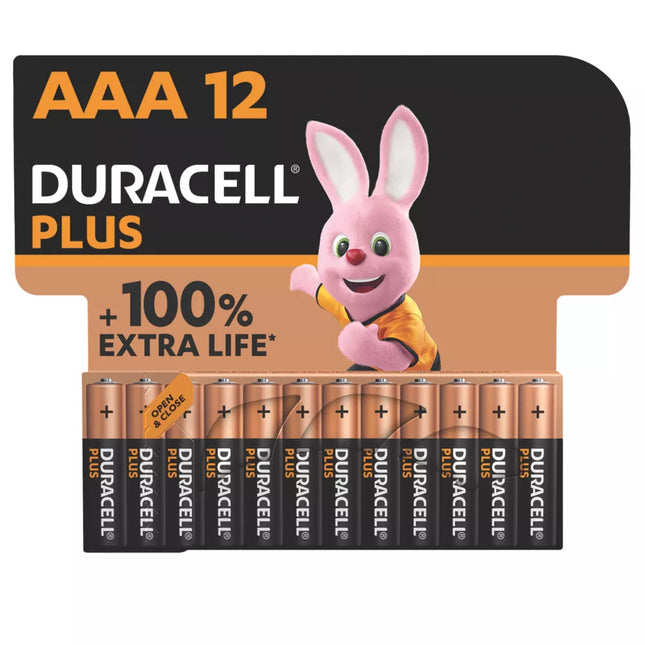 DURACELL PLUS AAA ALKALINE BATTERIES 12 PACK - MonkeyTools