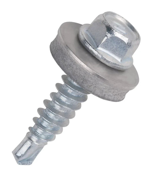 EASYDRIVE FLANGE SELF-DRILLING STITCHING SCREWS WITH WASHERS 6.3MM X 25MM 100 PACK - MonkeyTools