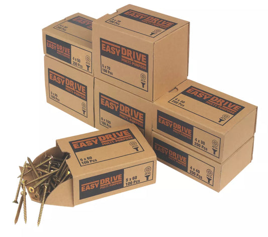 EASYDRIVE PZ COUNTERSUNK WOODSCREWS TRADE PACK 1000 PCS - MonkeyTools