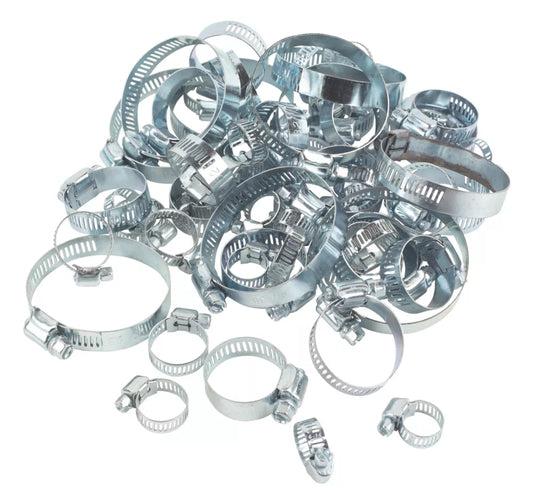 EASYFIX BLUE ZINC-PLATED ASSORTED HOSE CLIPS PACK 60 PCS - MonkeyTools