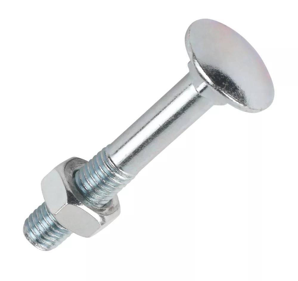 EASYFIX GENERAL PURPOSE THREADED COACH BOLTS CARBON STEEL BRIGHT ZINC-PLATED M12 X 130MM 25 PACK - MonkeyTools
