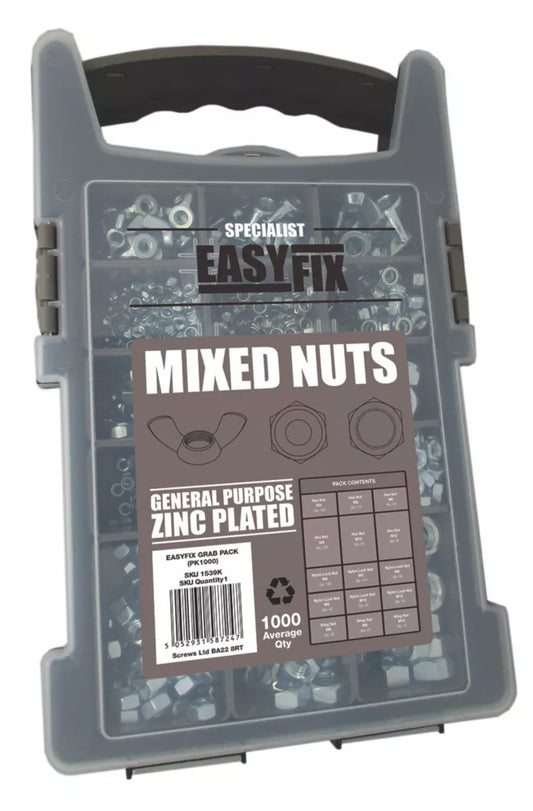 EASYFIX MIXED NUTS PACK 1000 PIECE SET - MonkeyTools
