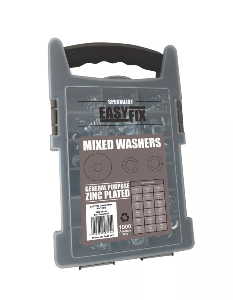 EASYFIX MIXED WASHERS 1000 PIECE SET - MonkeyTools