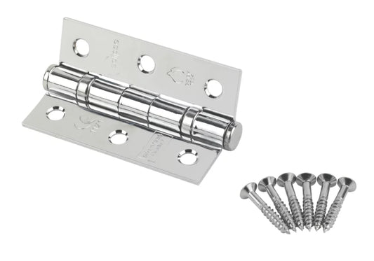 ECLIPSE POLISHED CHROME GRADE 7 FIRE RATED BALL BEARING HINGES 76MM X 51MM 2 PACK - MonkeyTools