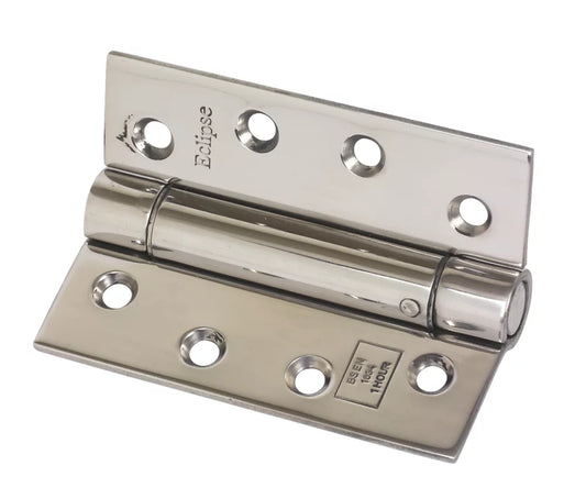 ECLIPSE POLISHED STAINLESS STEEL UNGRADED FIRE RATED ADJUSTABLE SELF-CLOSING HINGES 102MM X 76MM 2 PACK - MonkeyTools