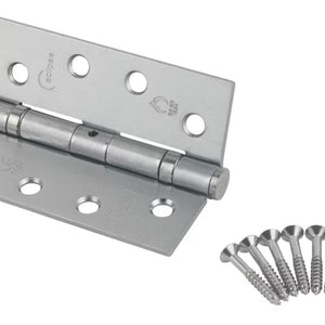 ECLIPSE SATIN CHROME GRADE 11 FIRE RATED BALL BEARING HINGES 102MM X 76MM 3 PACK - MonkeyTools