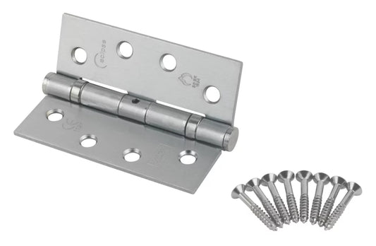 ECLIPSE SATIN CHROME GRADE 11 FIRE RATED BALL BEARING HINGES 102MM X 76MM 3 PACK - MonkeyTools