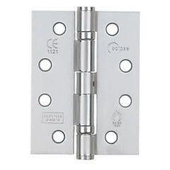 ECLIPSE SATIN CHROME GRADE 13 FIRE RATED BALL BEARING HINGES 102MM X 76MM 2 PACK