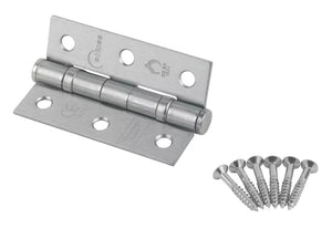 ECLIPSE SATIN CHROME GRADE 7 FIRE RATED BALL BEARING HINGES 76MM X 51MM 2 PACK - MonkeyTools