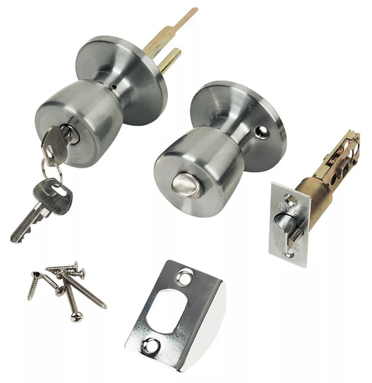 ERA DOOR HANDLE PAIR SATIN STAINLESS STEEL 67MM - MonkeyTools
