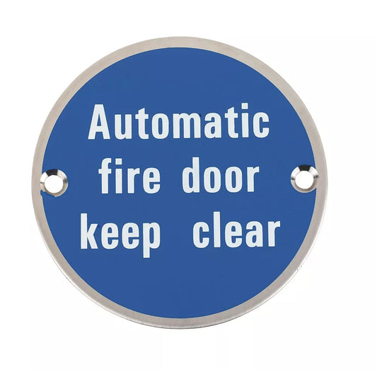 AUTOMATIC FIRE DOOR KEEP CLEAR SIGN 76MM - MonkeyTools