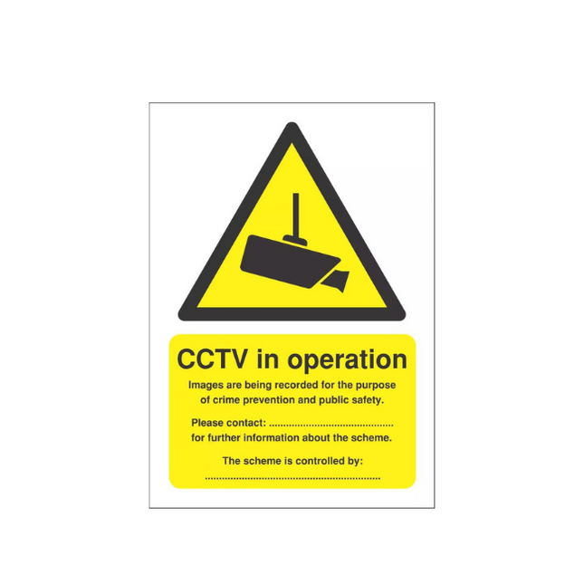 "CCTV IN OPERATION" SIGN 210MM X 148MM - MonkeyTools