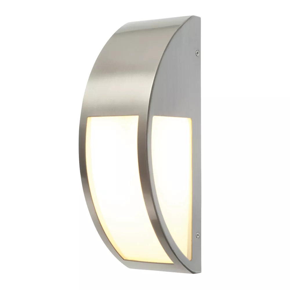 CONVEX OUTDOOR WALL LIGHT BRUSHED STAINLESS STEEL - MonkeyTools
