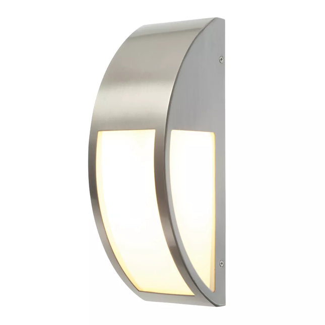 CONVEX OUTDOOR WALL LIGHT BRUSHED STAINLESS STEEL - MonkeyTools