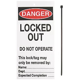 'DANGER LOCKED OUT' SAFETY MAINTENANCE TAGS 10 PACK - MonkeyTools