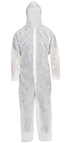 DISPOSABLE COVERALL WHITE 2X LARGE 55" CHEST 33" L