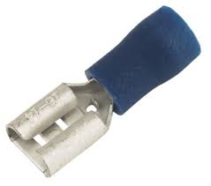 INSULATED BLUE 6.3MM PUSH-ON (F) CRIMP 100 PACK - MonkeyTools
