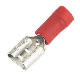 INSULATED RED 6.3MM PUSH-ON (F) CRIMP 100 PACK - MonkeyTools