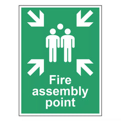 NON PHOTOLUMINESCENT "FIRE ASSEMBLY POINT" SIGN 400MM X 300MM