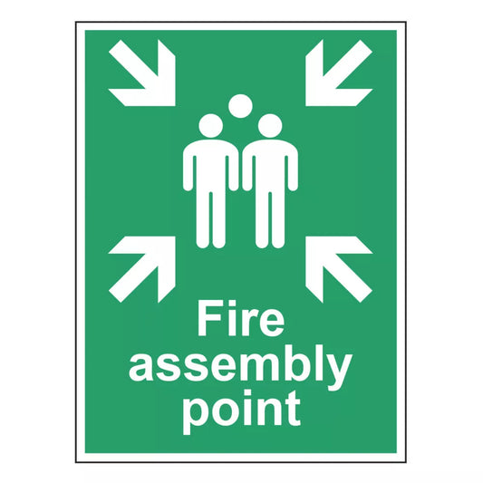 NON PHOTOLUMINESCENT "FIRE ASSEMBLY POINT" SIGN 400MM X 300MM - MonkeyTools