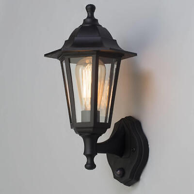 OUTDOOR COACH LANTERN WITH PIR SENSOR MATT BLACK - MonkeyTools