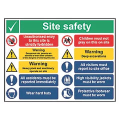 "SITE SAFETY" NOTICE SIGN 600MM X 800MM