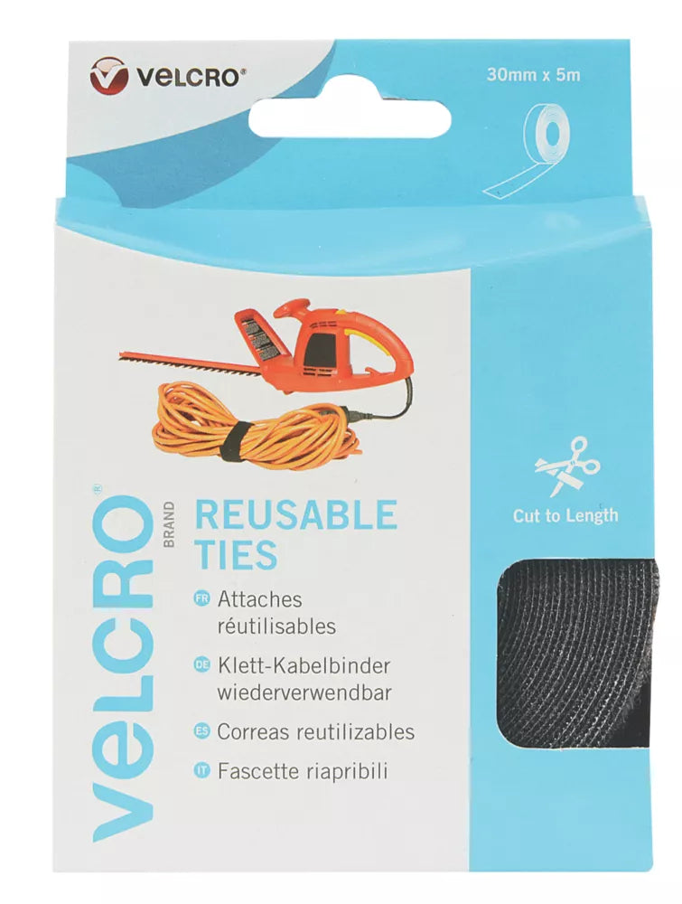 VELCRO BRAND BLACK SELF-GRIPPING TIES 5M X 30MM - MonkeyTools