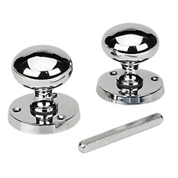 VICTORIAN MORTICE KNOBS 54MM PAIR POLISHED CHROME - MonkeyTools