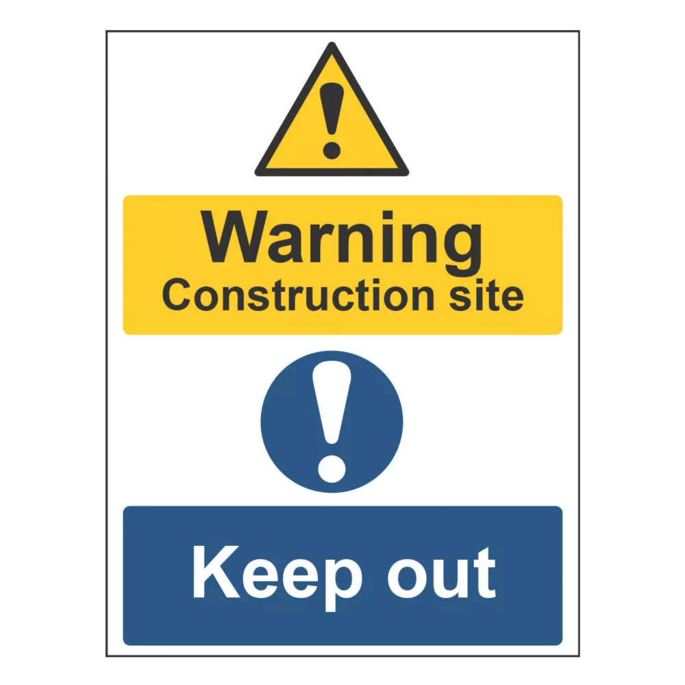 "WARNING CONSTRUCTION SITE KEEP OUT" SIGN 400MM X 300MM - MonkeyTools