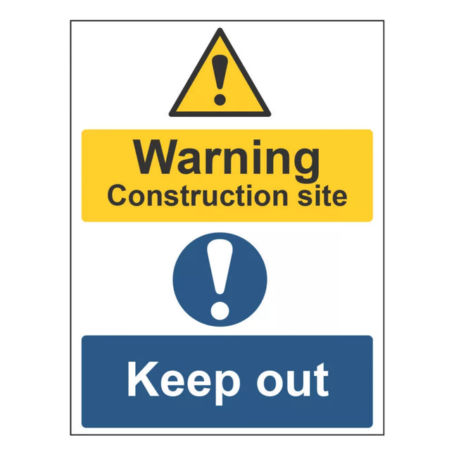 "WARNING CONSTRUCTION SITE KEEP OUT" SIGN 400MM X 300MM - MonkeyTools